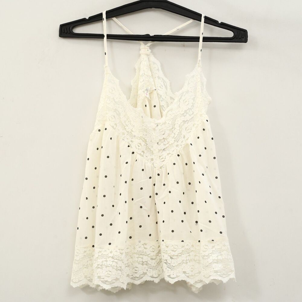 Intimately Free People Fiona Printed Cami Blouse Top Sleeveless Lace M 289534 - Picture 4 of 9